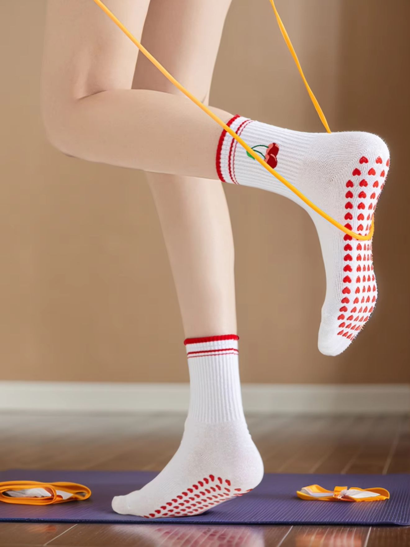 Pilates & Yoga Vida - 1쌍 크로스보더 전문 요가 양말, 면