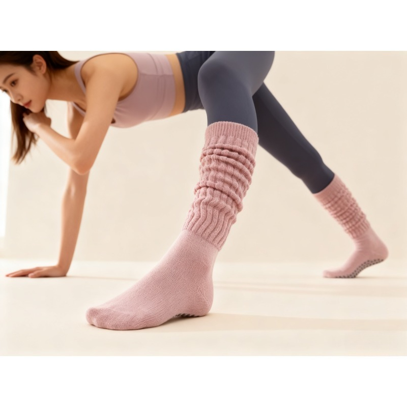 여성용 면 논슬립 필라테스 양말 롱 스택드 튜브 요가  - Pilates Yoga And Gym 리뷰 및 가격