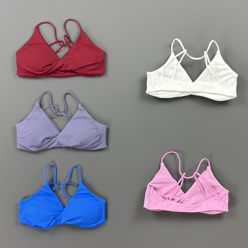 비전 여성 스포츠 브라 V넥 트위스트 프론트 얇은 스트 - Pilates Yoga And Gym 리뷰 및 가격