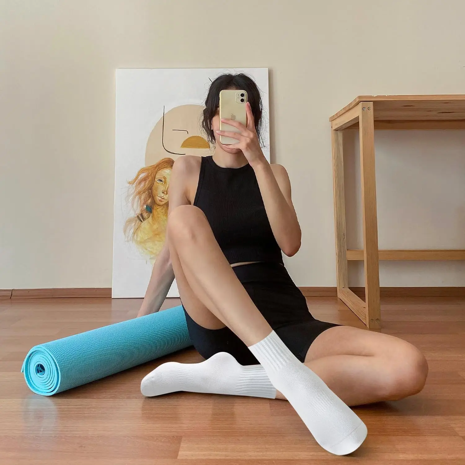 여성용 요가 양말 4켤레, 단색 미드솔 미끄럼 방지 그 - Pilates & Yoga Vida 리뷰 및 가격