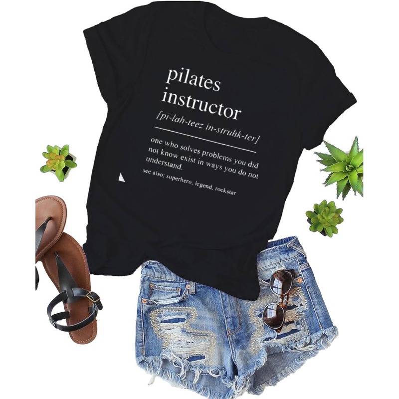 필라테스 강사 코튼 티셔츠 여성용 웃긴 셔츠 운동 요가 - Pilates Yoga Instructor 리뷰 및 가격